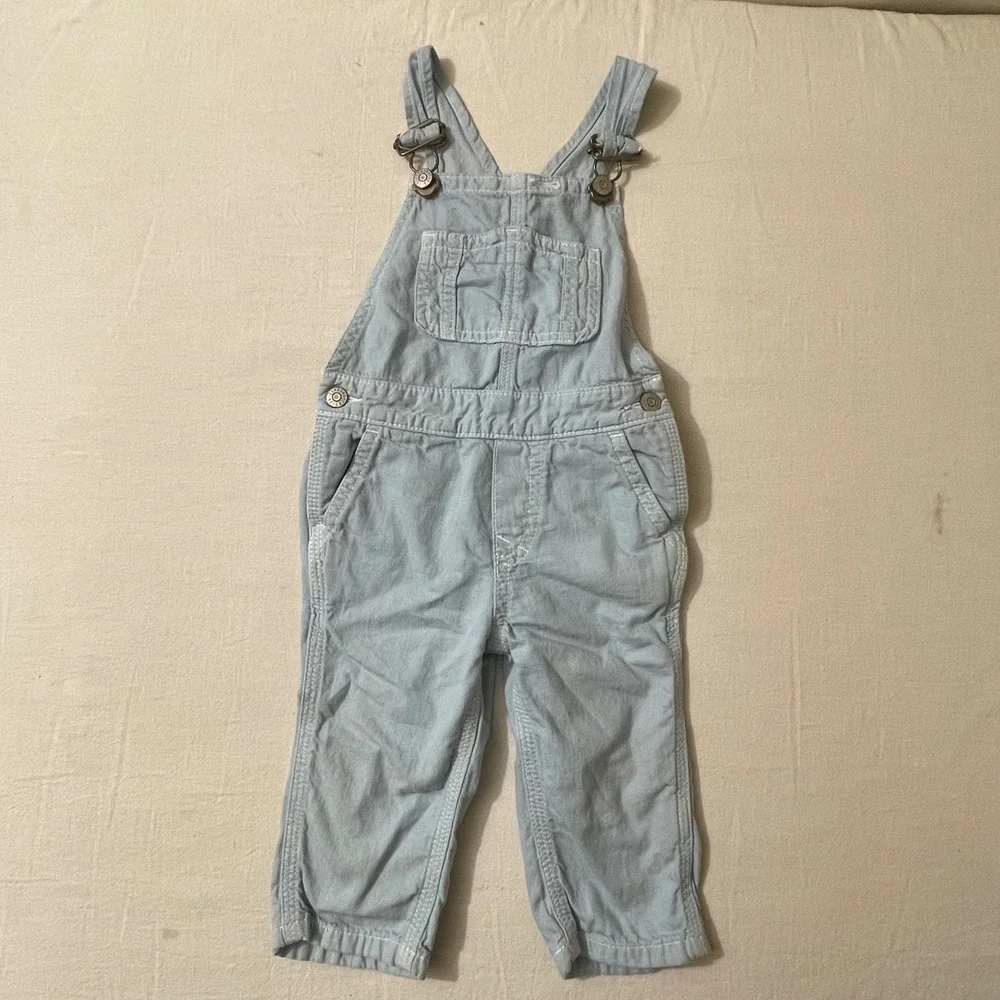 Gymboree Baby Denim Overalls Light Blue Adjustable Straps 12-18 Months‎
